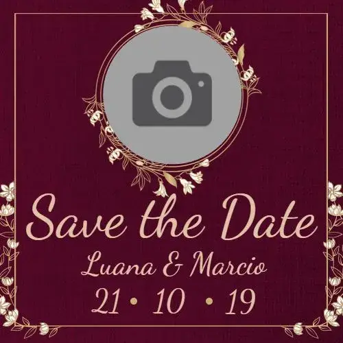 Invite Save The Date Floral Linen Burgundy Wedding editable and customizable
