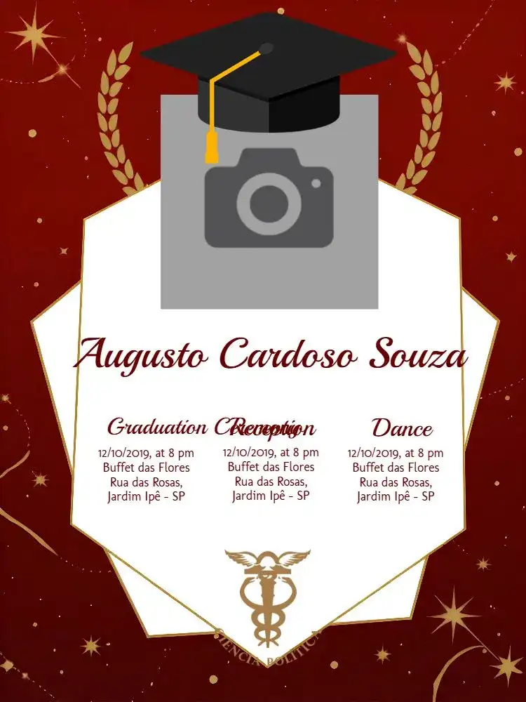 Political Science Graduation With Photo Invitation