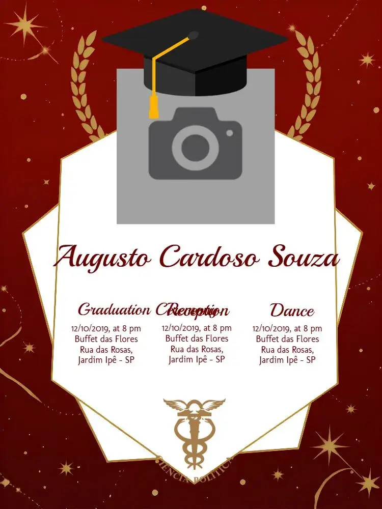 Political Science Graduation With Photo Invitation