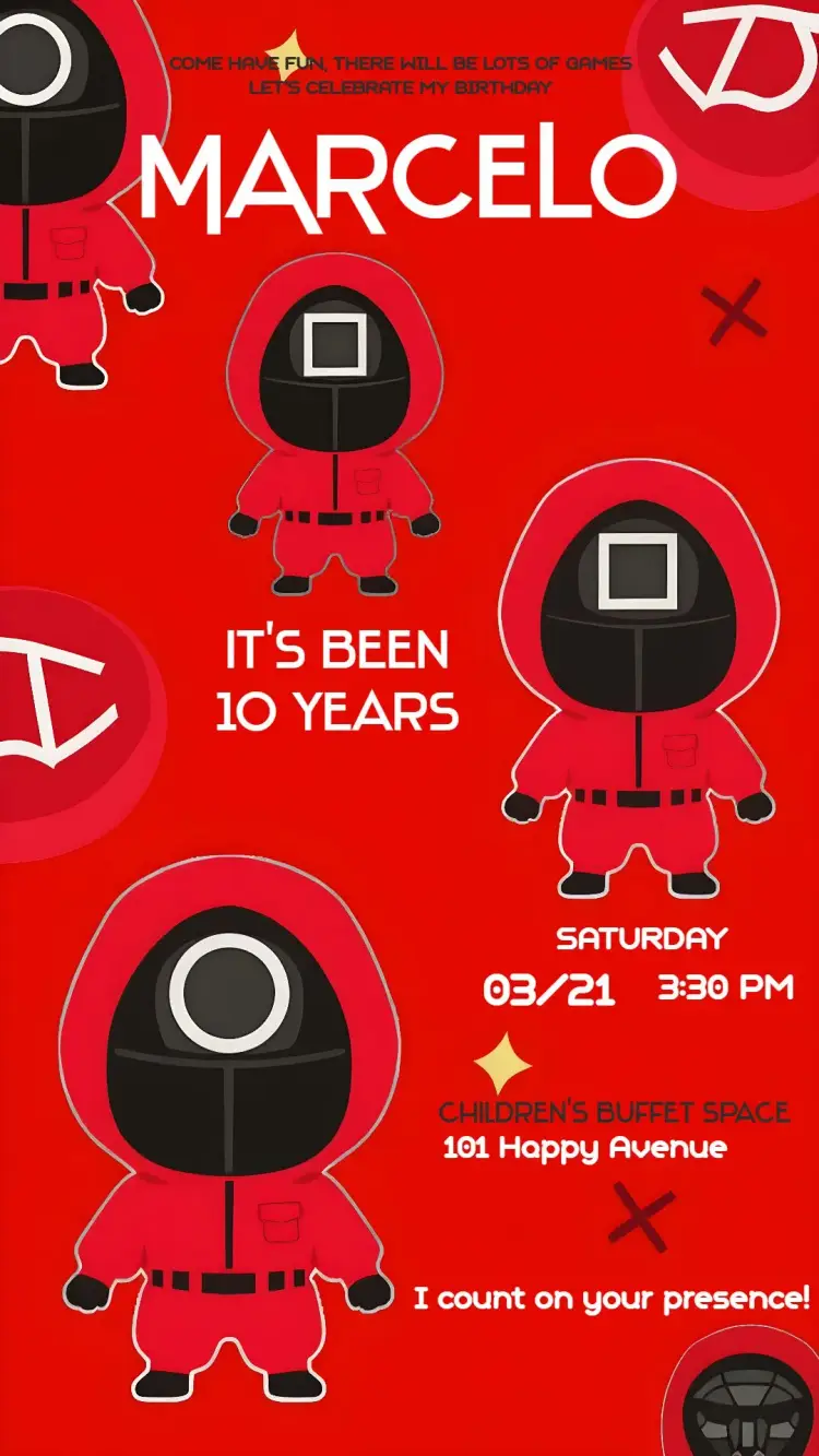 Round 6 Squid Game Neflix invitation