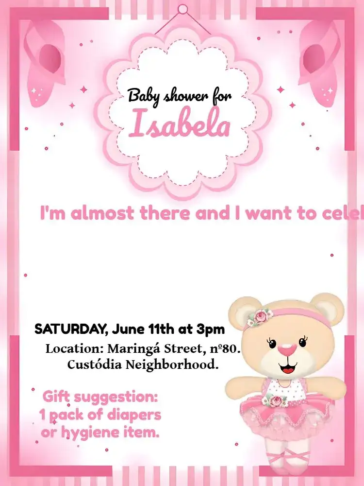 Princess Ballerina Baby Shower Girl