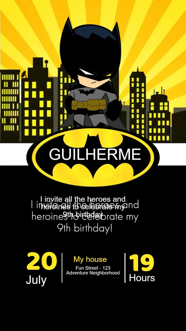 Batman Birthday Invitation