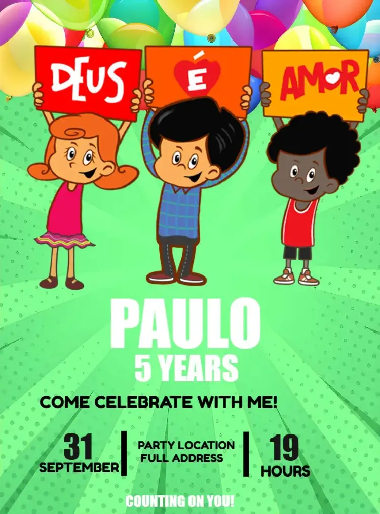 Three Little Words Three invitation