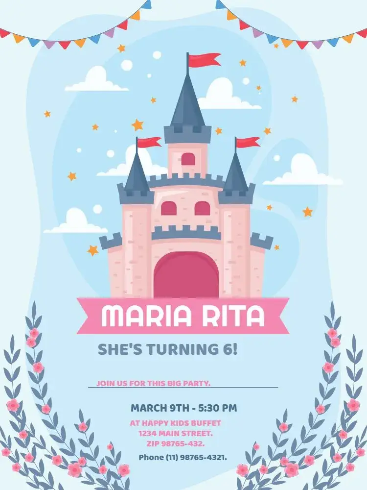 Floral Castle Meetup invitation