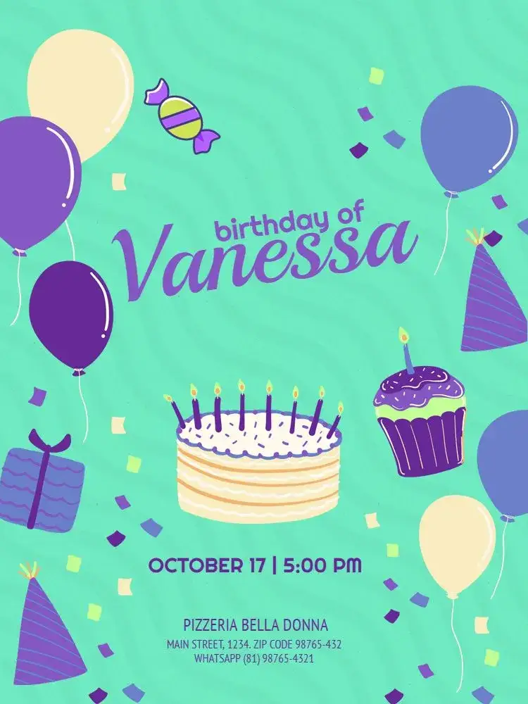 Invitation Green Confetti Children's – Kids' Birthday Party theme playful, colorful, modern, childlike, cheerful