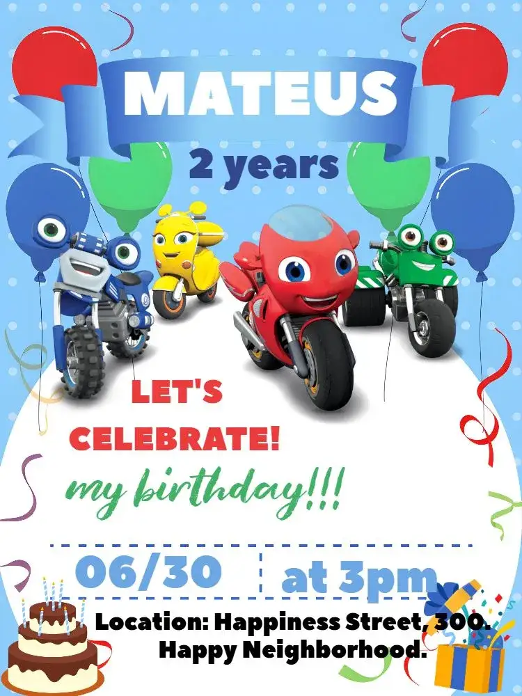 Invitation Rick Zoom Cake – Most searched for theme fun, adventure, childish, colorful, modern