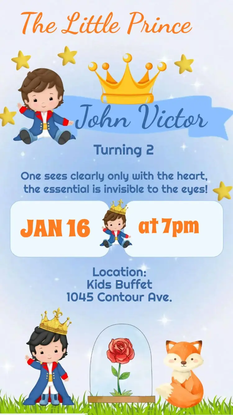 The Little Prince invitation