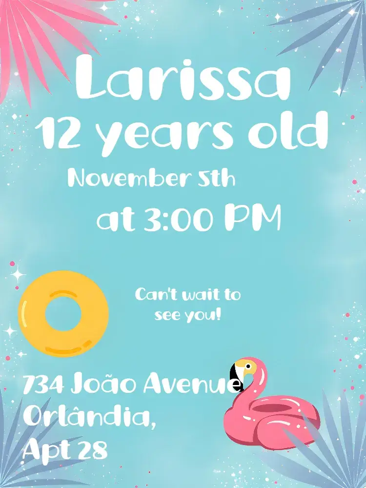 Pool Party Pool Float invitation