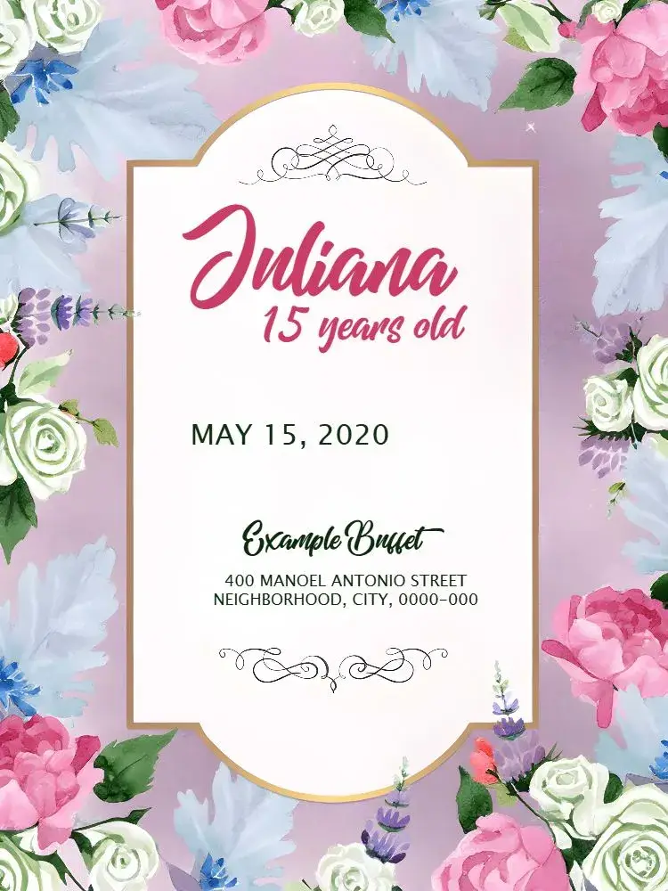Floral Wedding Matrimony invitation