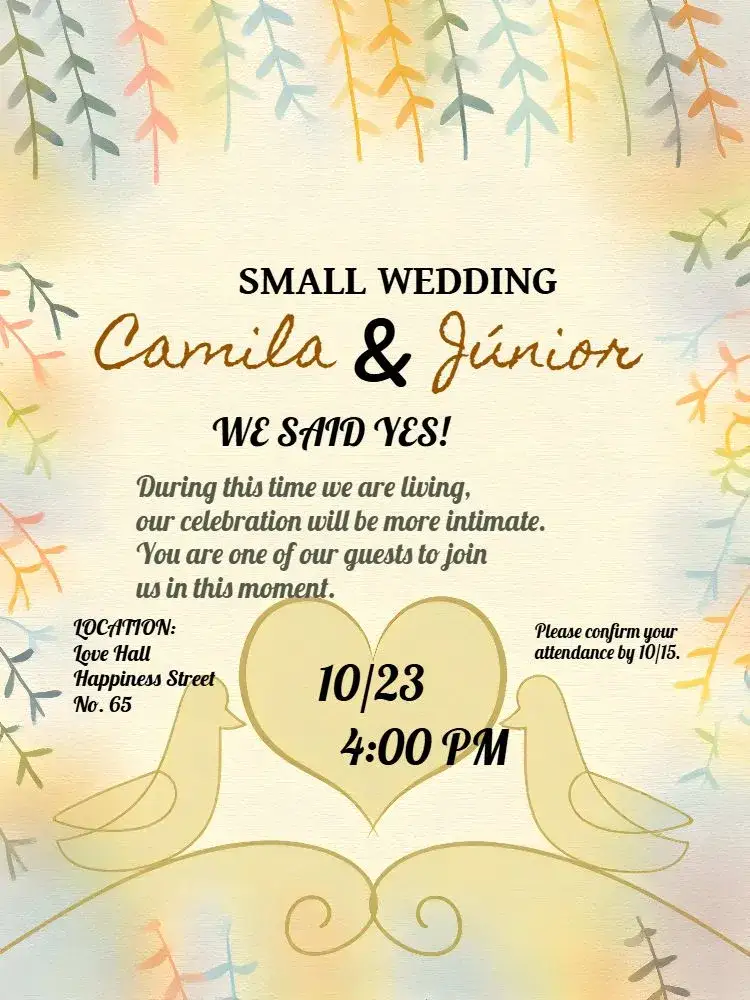 Invitation Beige Floral Wedding – Wedding theme floral, delicate, rustic, romantic, minimalist, natural