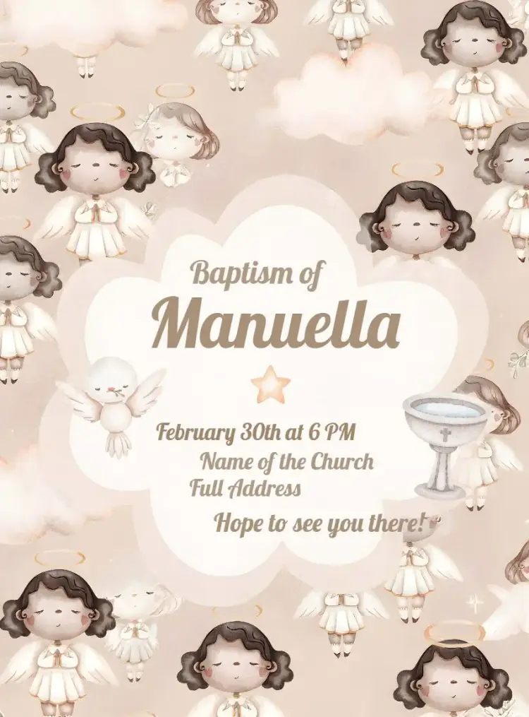 Baptism Little Angel Child invitation