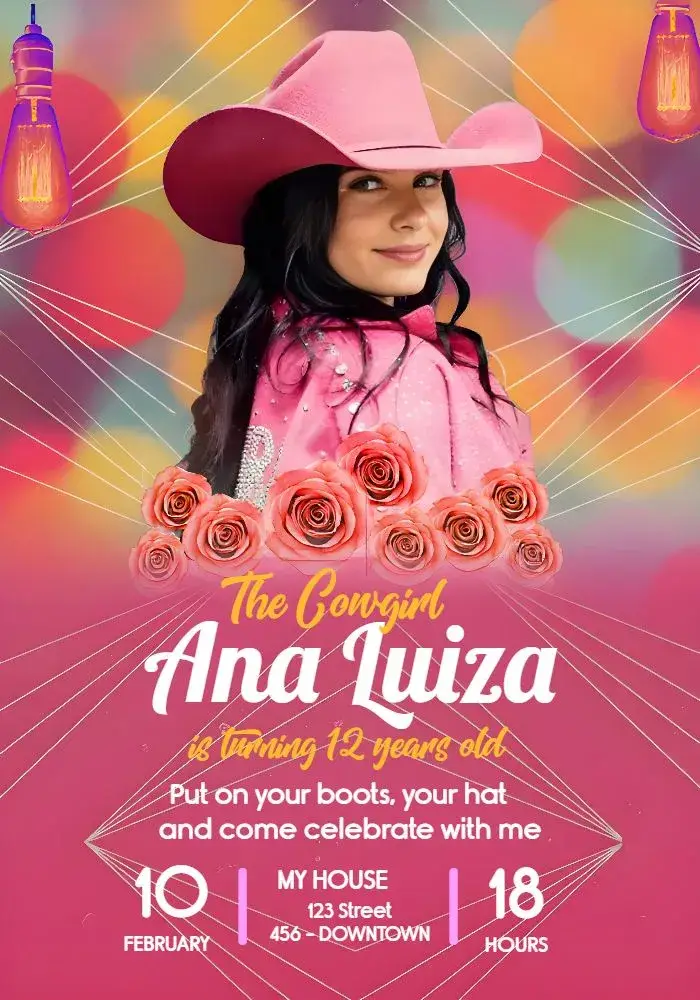 Ana Castela Cowgirl Vaquera invitation