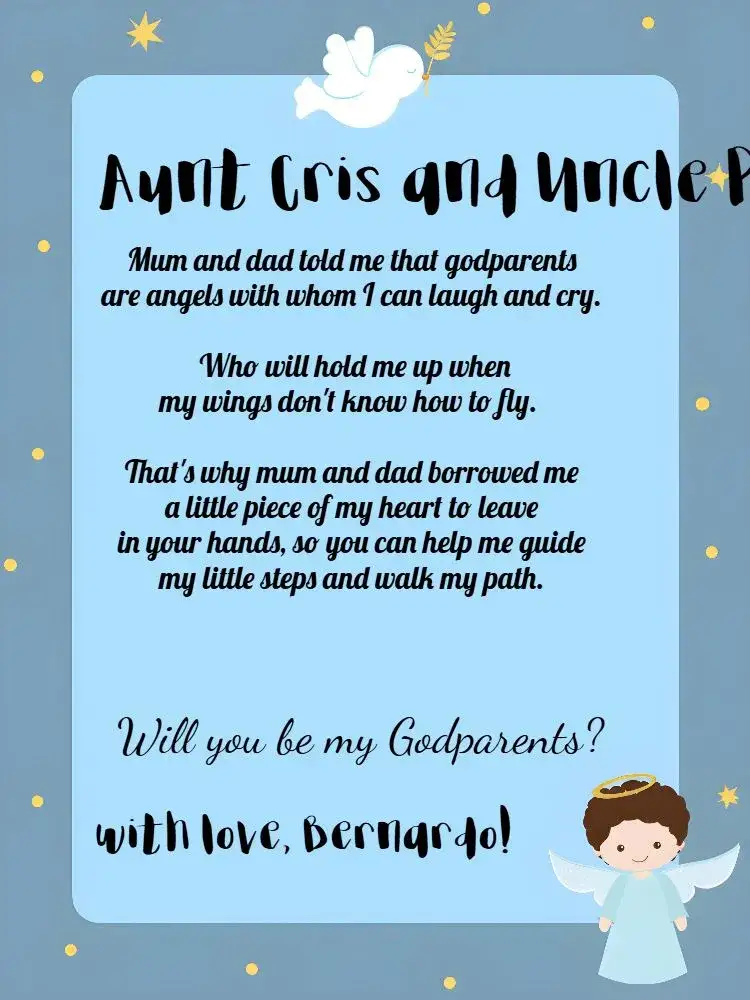 Invitation Godparents Of Baptism Pink – Baptism theme pink, religious, delicate, angels, modern