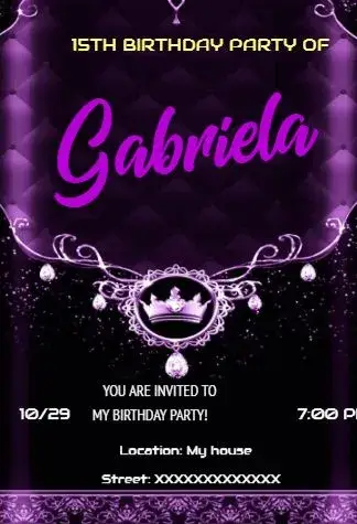 15 Years RSVP Debutante Confirmation invitation