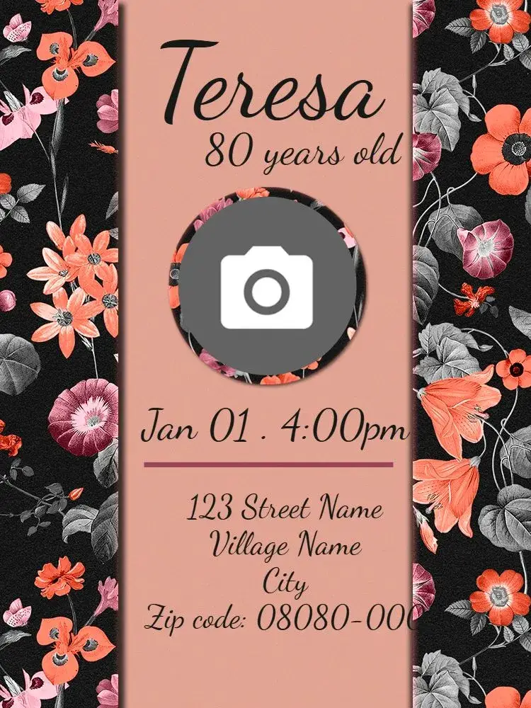 Virtual 80 Years - Delicate Floral invitation