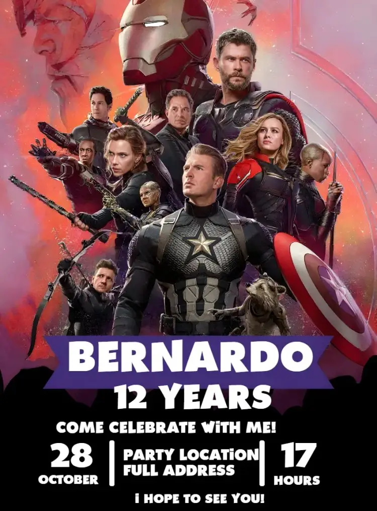 Iron Avengers invitation