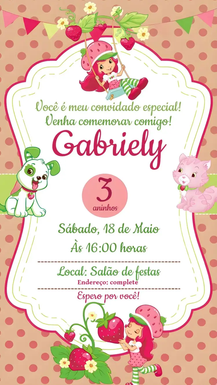 Pink Strawberry invitation