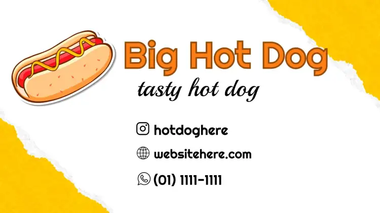 Invitation Hot Dog Business Card Dog – Most searched for theme colorful, fun-filled, modern, vibrant, youthful