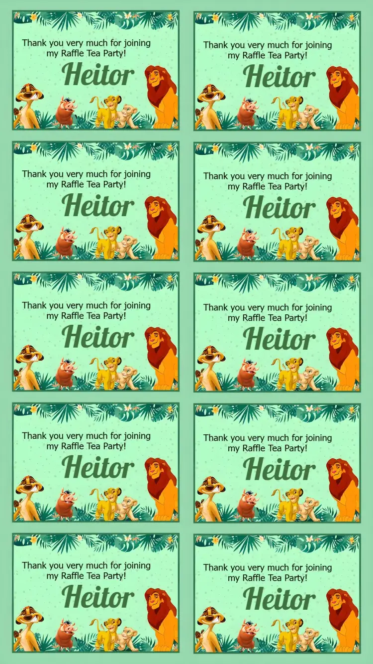 Tag De Rei Leão Raffle Ticket invitation