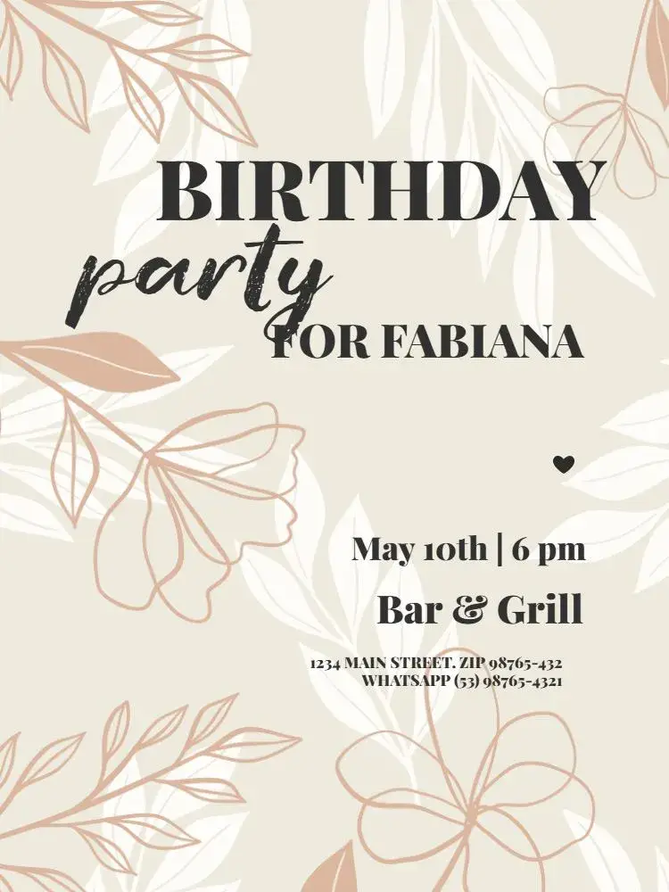 Delicate Floral Women's Adult invitation