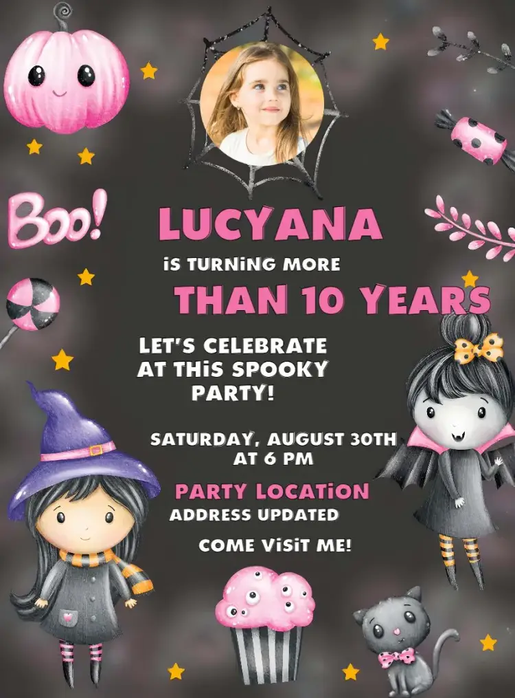 Halloween With Vampire Photo invitation