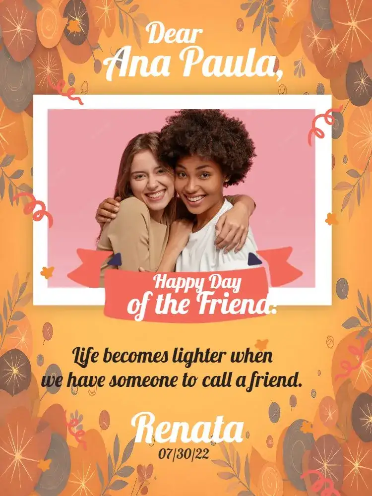 Invitation Friendship Day Card With Star Photo – Commemorative Dates theme colorful, fun, modern, star illustrations, cheerful style, vibrant design