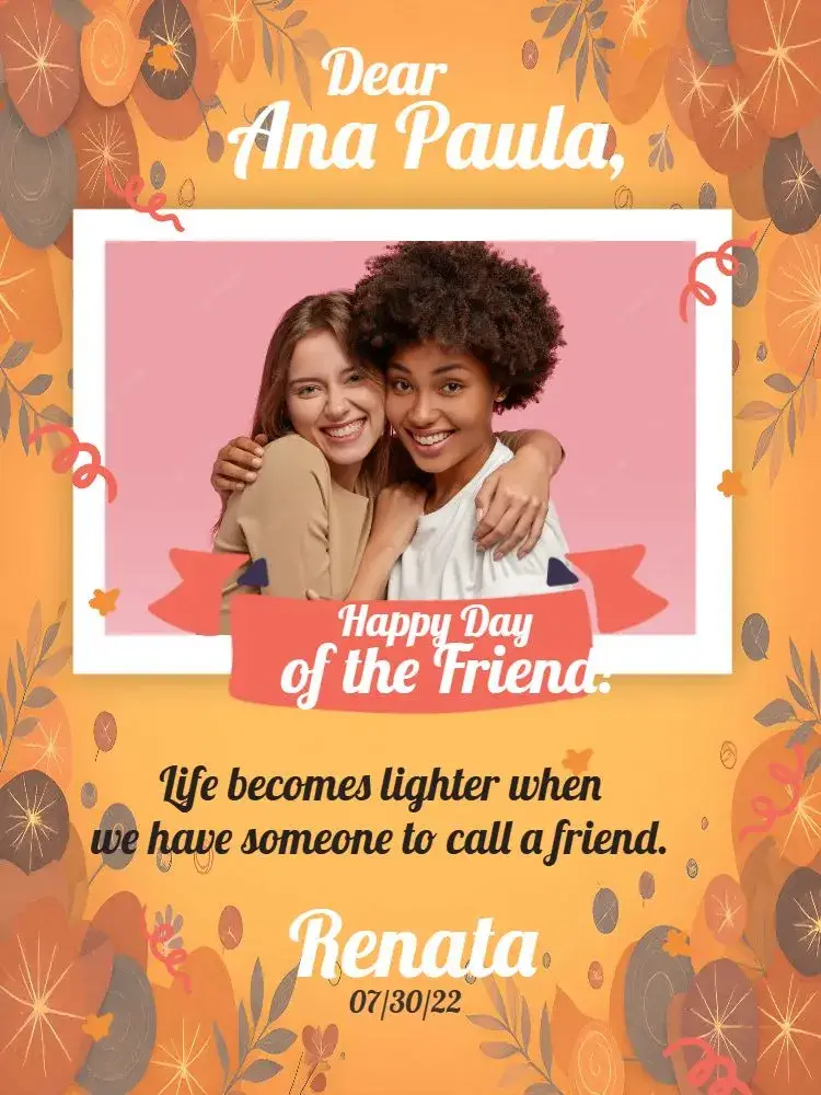 Friendship Day Card With Star Photo invitation