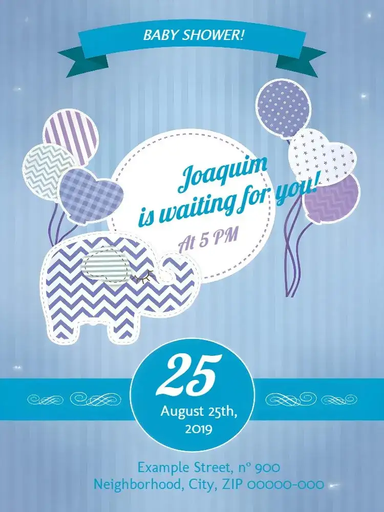 Elephant Blue Diaper Baby Shower