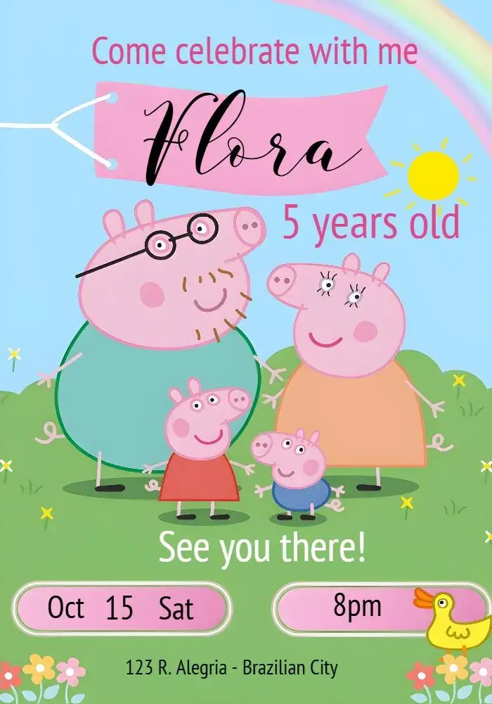 Peppa Pig Colorful invitation
