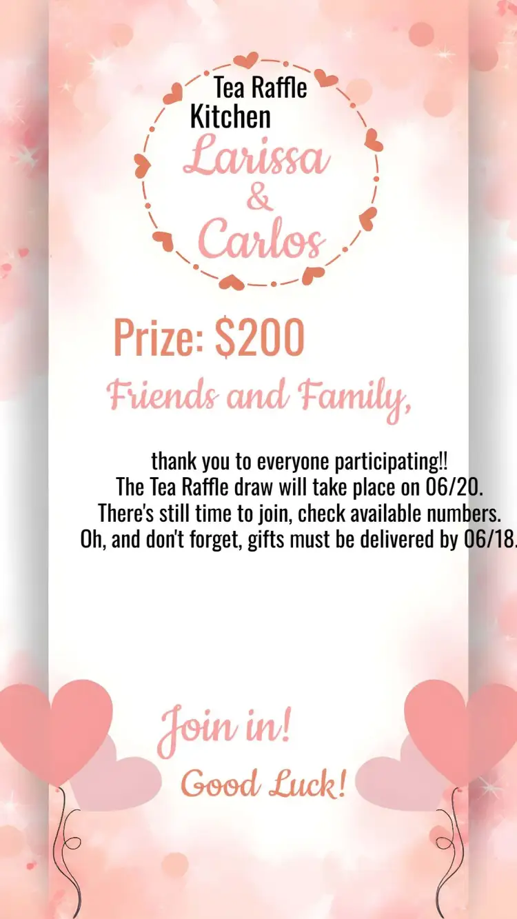 Invitation Kitchen Hearts Pink Raffle Tea – Bridal Shower theme hearts, pink, minimalist, modern, neutral, elegant