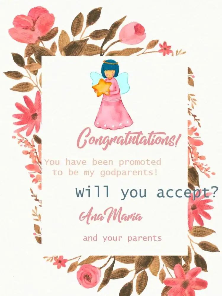 For Delicate Floral Boy Baptism Godparents