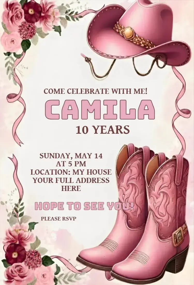 Invite Country Girl 1 editable and customizable
