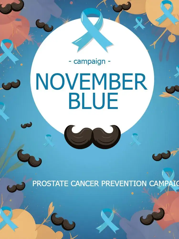 Invitation Post For Movember Blue Health – Most searched for theme blue, modern, graphic, minimalist, informative