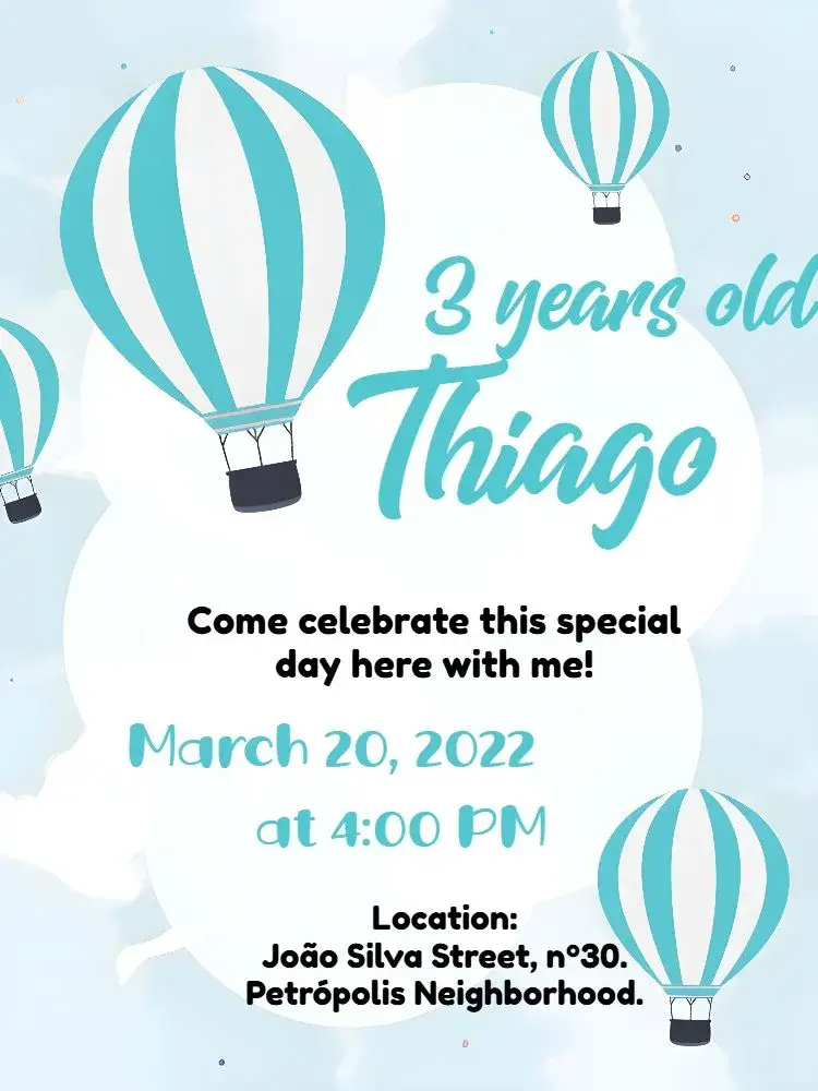 Cloud Balloon invitation