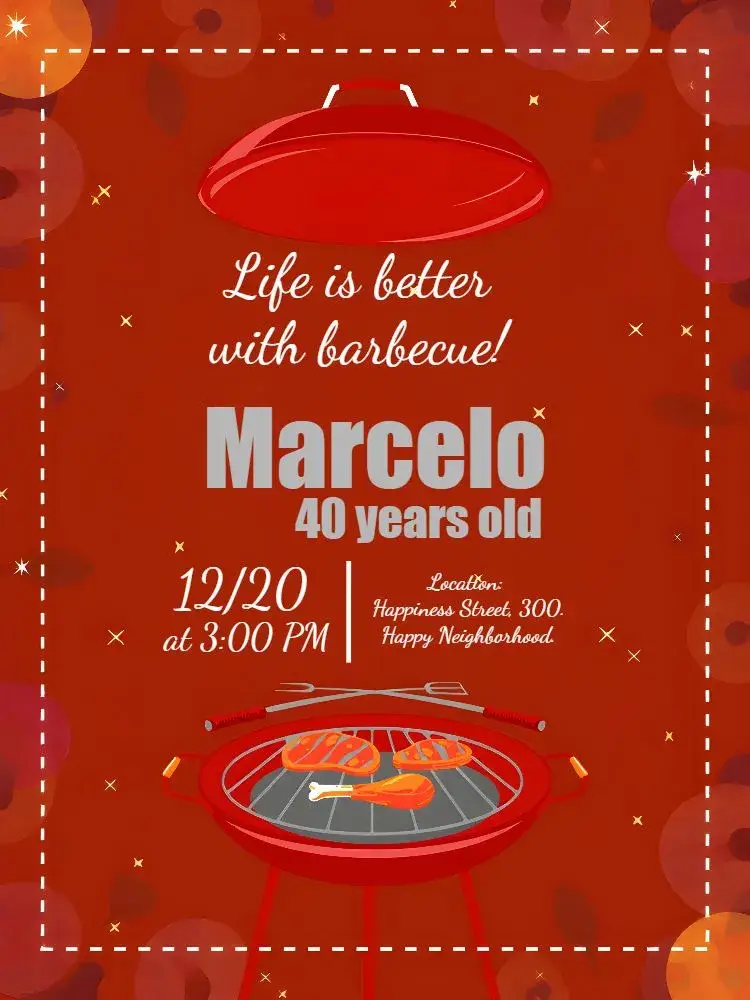 Invite Adult Barbecue editable and customizable