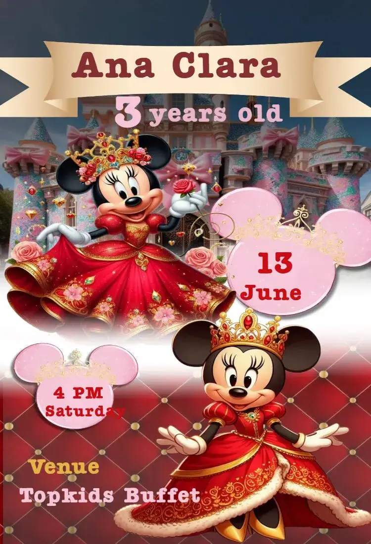 Minnie Royalty invitation