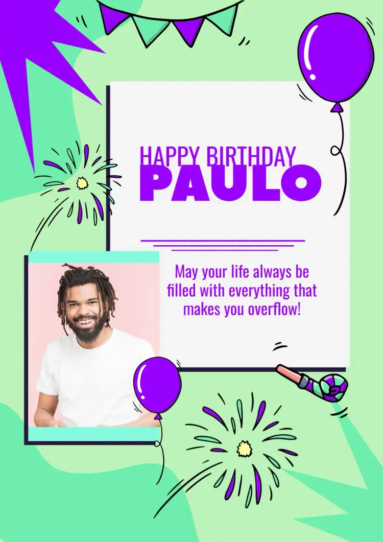 Green Poster With Clear Photo invitation