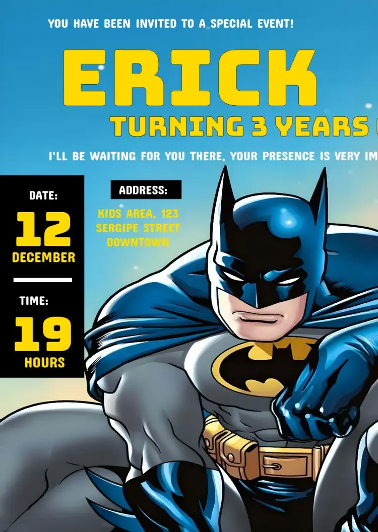 Batman Justice invitation