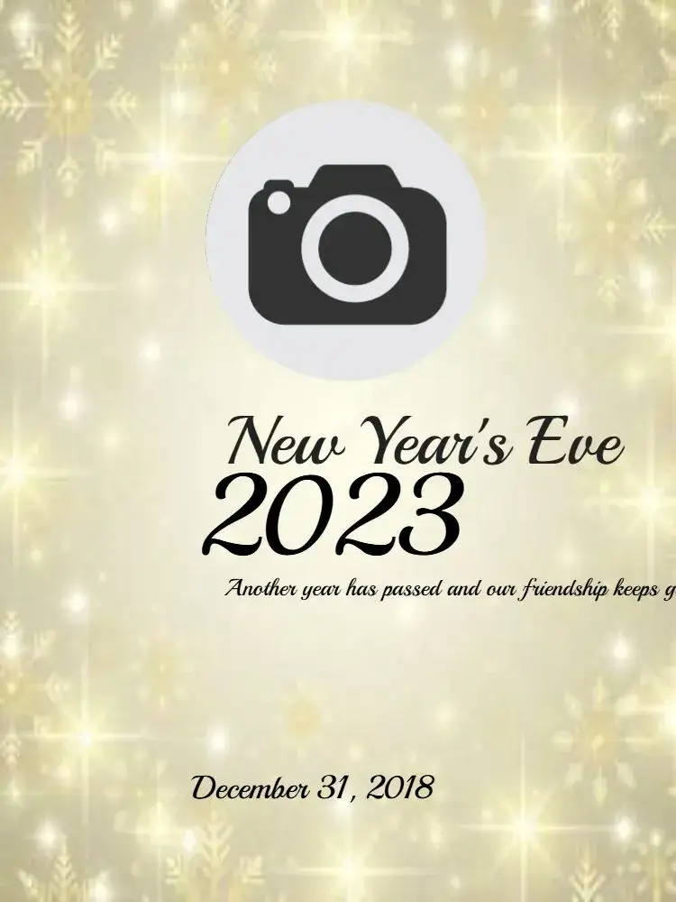Invitation Golden New Year Online Digital Photo – Kids' Birthday Party theme golden, contemporary, sophisticated, stars, party, celebration