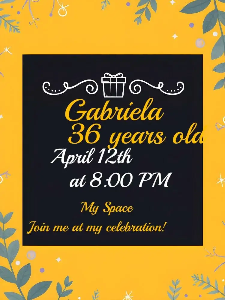 Invitation Yellow Minimalist – Birthday theme minimalist, modern, yellow, black, striped