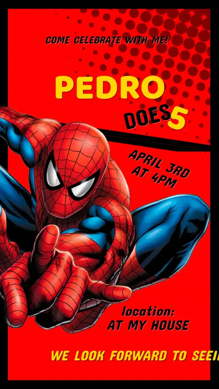 Spider-Man Birthday Invitation
