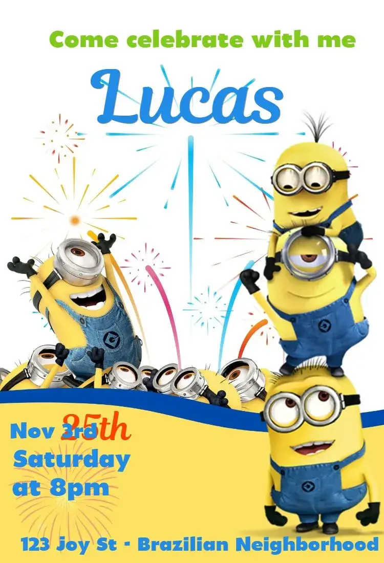 Despicable Me invitation