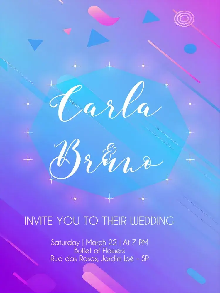 Modern Neon Wedding invitation