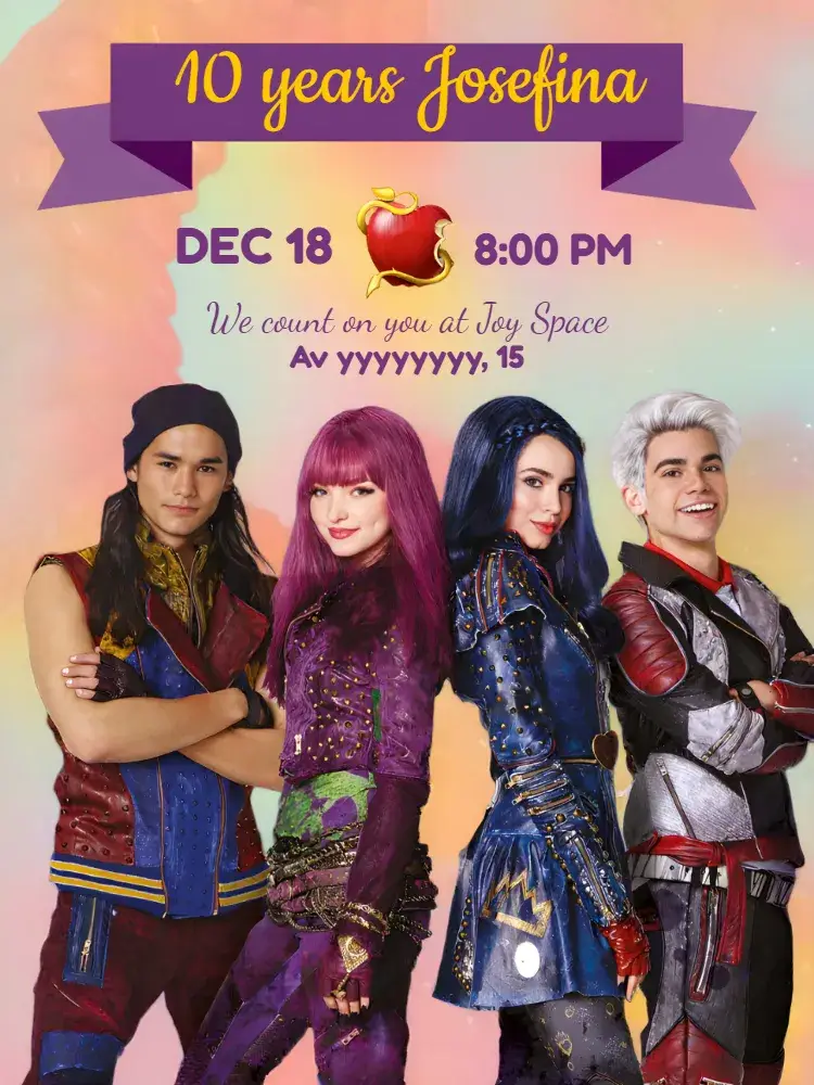 Purple Descendants invitation