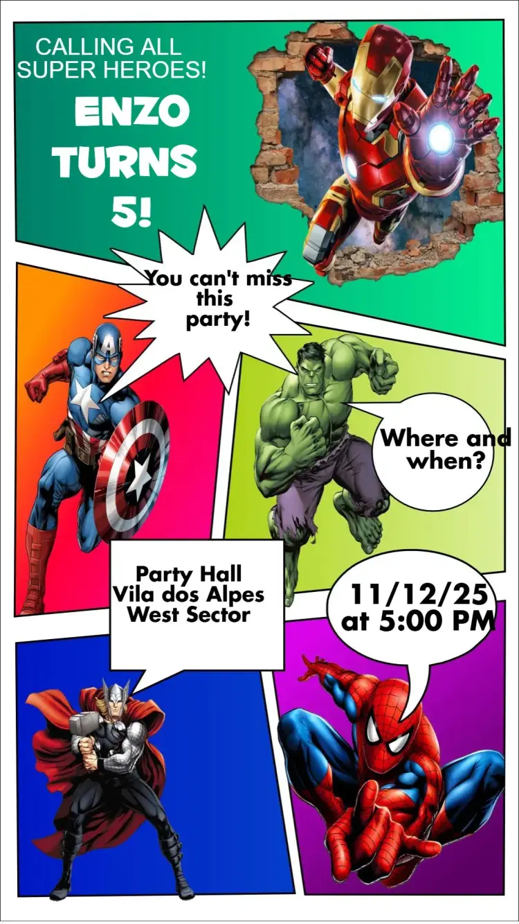 Super Heroes invitation