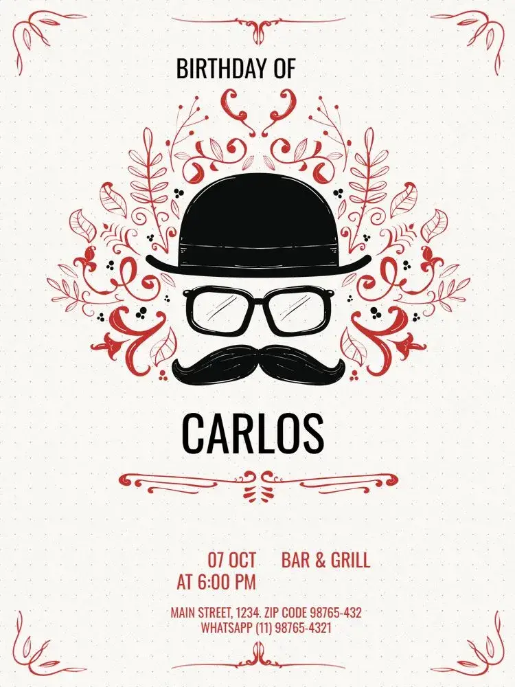 Creative White Male Adult invitation