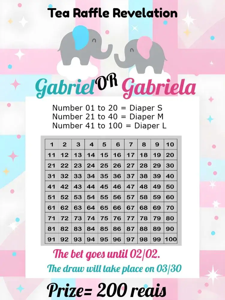 Elephant Black Raffle Tea invitation