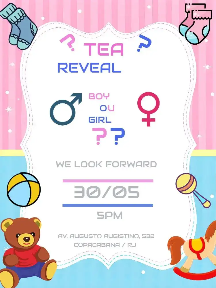 Pink And Blue Gender Reveal Tea Party