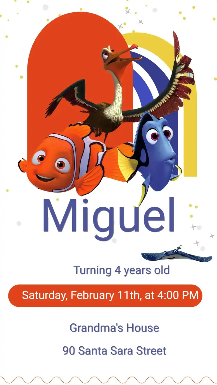 Finding Nemo Birthday Invitation