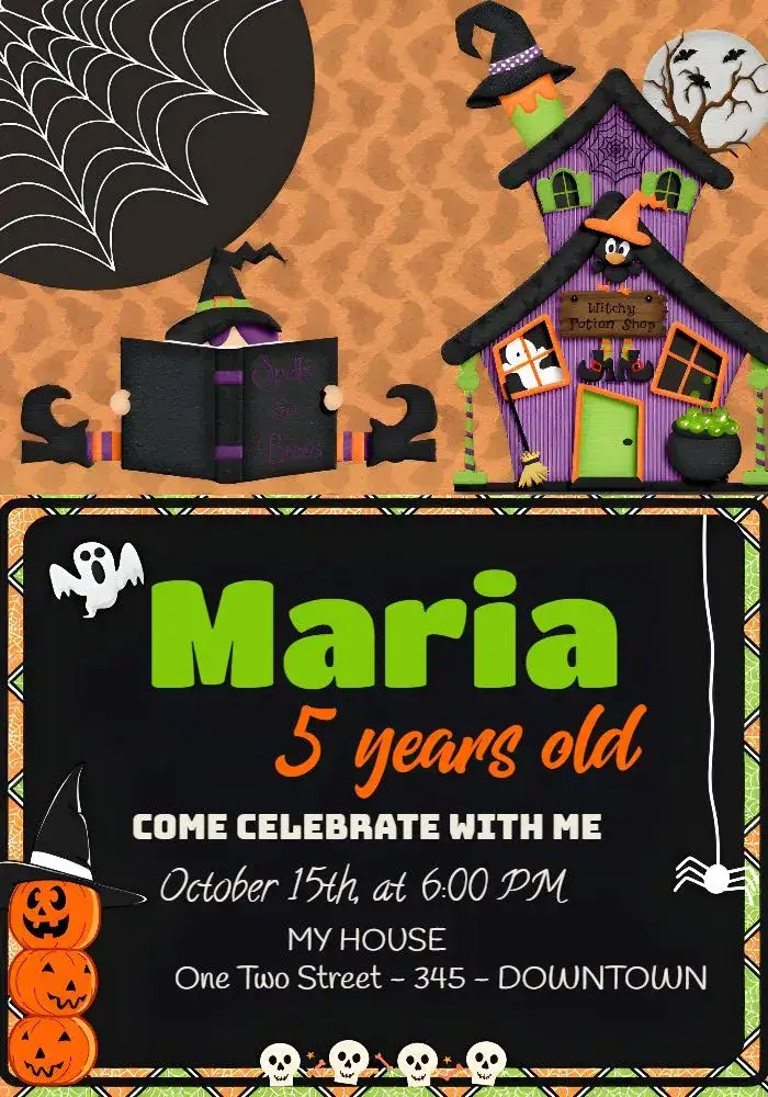 Invitation Halloween Vampire – Commemorative Dates theme dark, gothic, mysterious, blood, fantasy